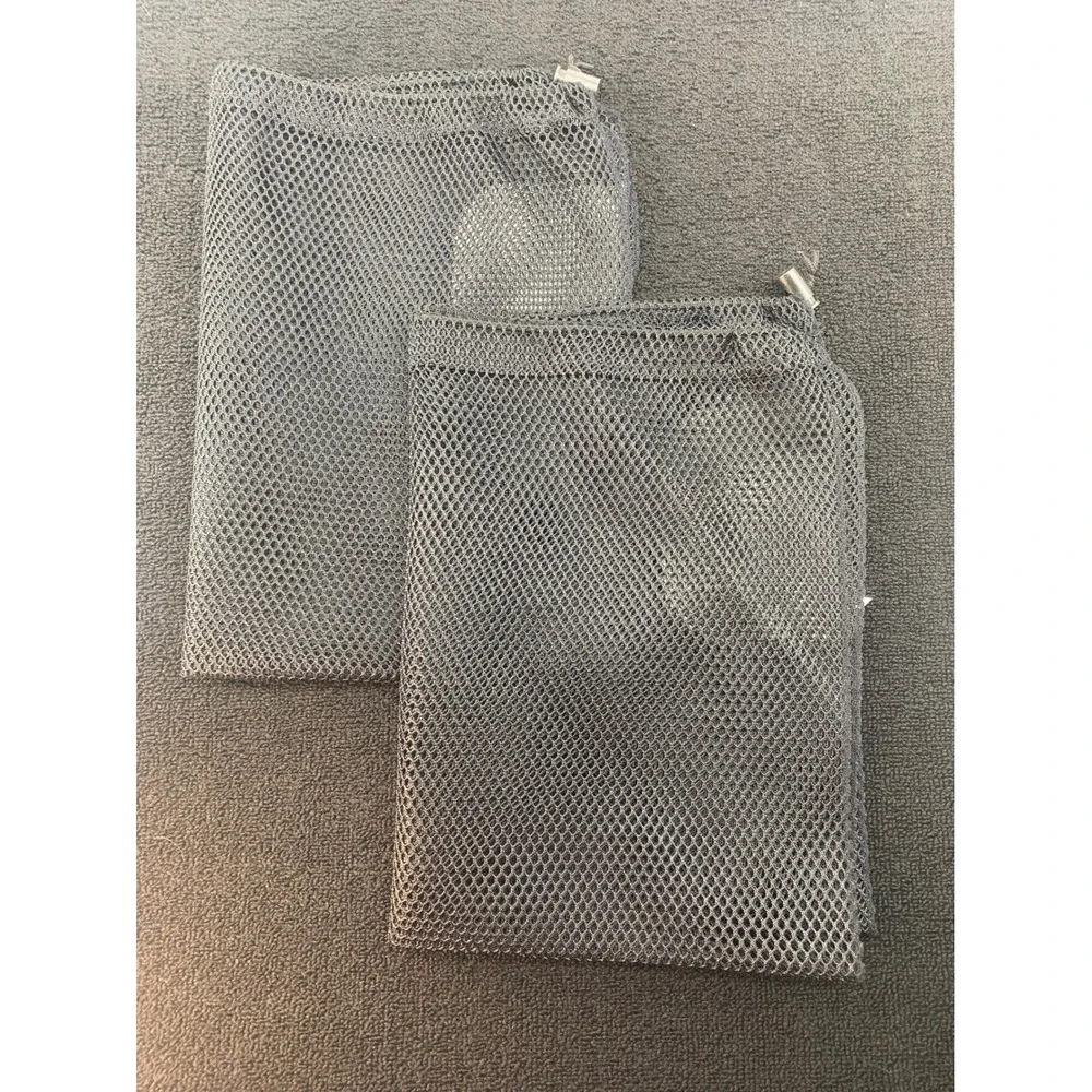2 Pack‎ Mesh Laundry Bags with Drawstring Black gym gear 24x32 inches